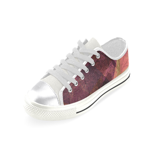 Maroon Pink PATTERN GARDEN NO5L-Design-10_ Canvas Women's Shoes/Large Size (Model 018)