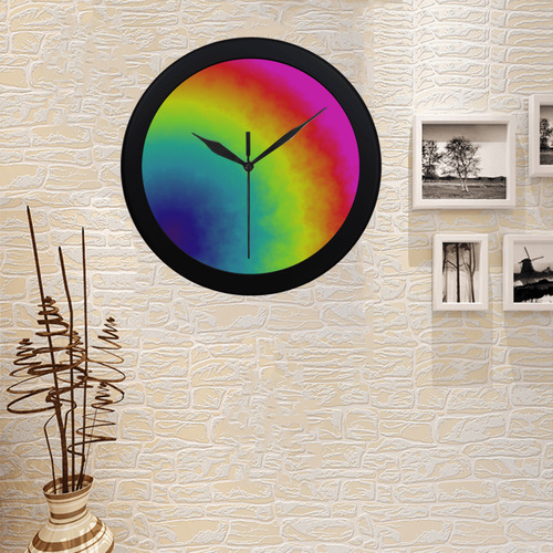 rainbow corner Circular Plastic Wall clock
