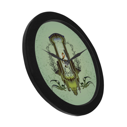 Clef on a shield, green colors Circular Plastic Wall clock