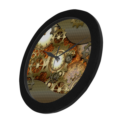 Steampunk in gold Circular Plastic Wall clock