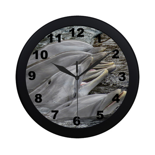 Dolphin Smiles Circular Plastic Wall clock