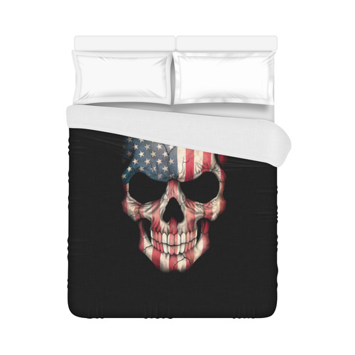 American Flag Skull Duvet Cover 86"x70" ( All-over-print)
