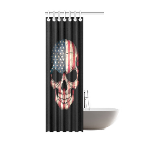 American Flag Skull Shower Curtain 36"x72"