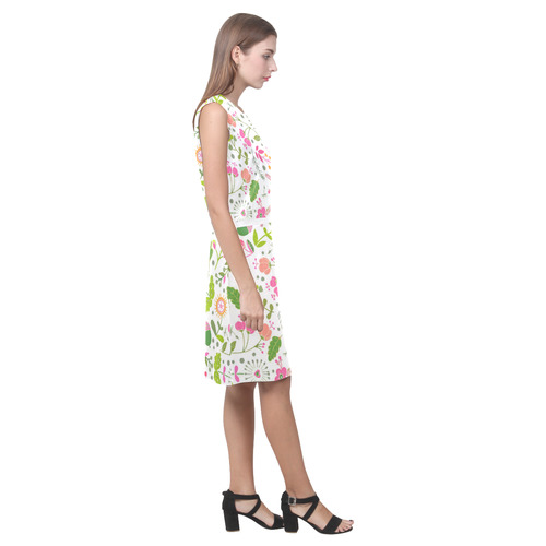 Cute Heart Flowers Floral Eos Women's Sleeveless Dress (Model D01)