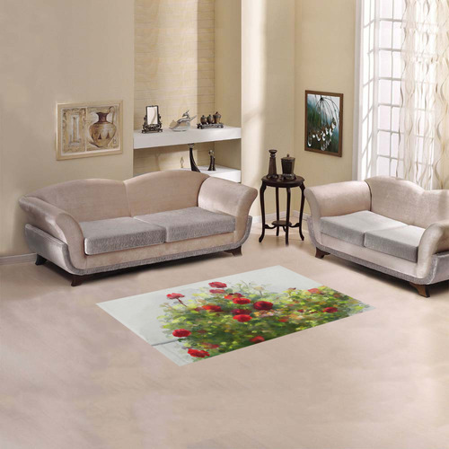 Red Roses Watercolor Area Rug 2'7"x 1'8‘’