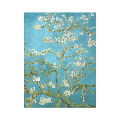 Vincent Van Gogh Blossoming Almond Tree Cotton Linen Wall Tapestry 60"x 80"