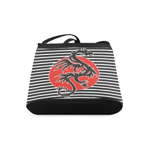 Sun Dragon with Pearl - black Red White Crossbody Bags (Model 1613)