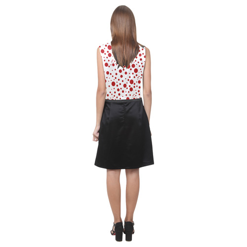 Red Polka Dots with Black Eos Women's Sleeveless Dress (Model D01)