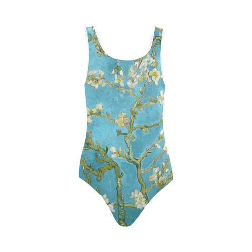 Vincent Van Gogh Blossoming Almond Tree Vest One Piece Swimsuit (Model S04)