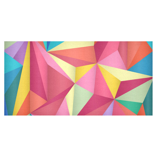 Colorful Triangles Abstract Geometric Cotton Linen Tablecloth 60"x120"