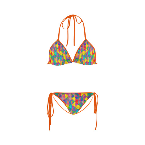 Colorful Abstract Christmas New Year Celebration Custom Bikini Swimsuit