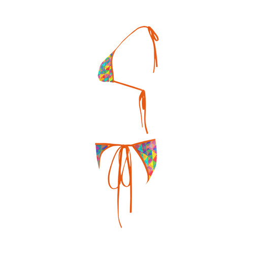 Colorful Abstract Christmas New Year Celebration Custom Bikini Swimsuit