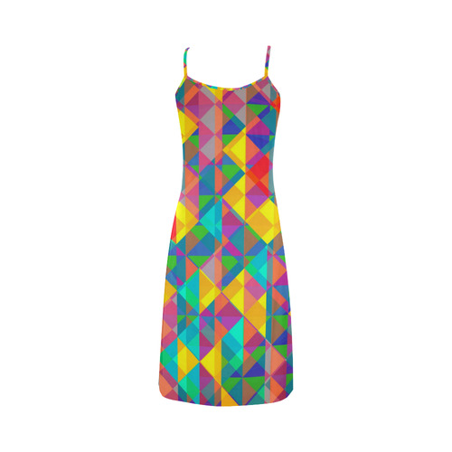 Colorful Abstract Christmas New Year Celebration Alcestis Slip Dress (Model D05)