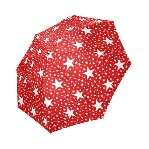 Different Size Stars seamless pattern white Foldable Umbrella (Model U01)
