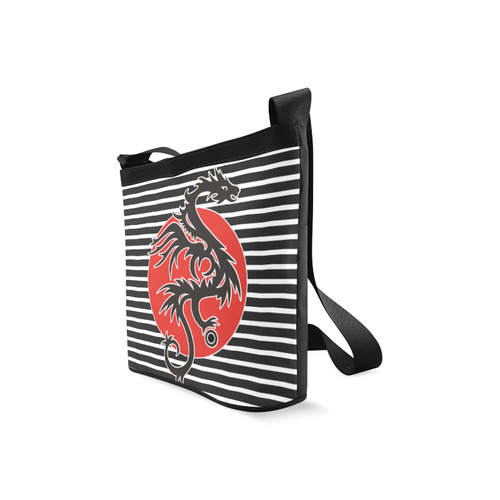 Sun Dragon with Pearl - black Red White Crossbody Bags (Model 1613)