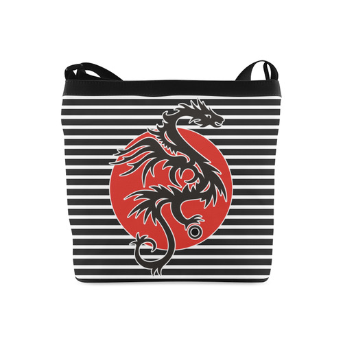 Sun Dragon with Pearl - black Red White Crossbody Bags (Model 1613)