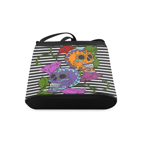 Día De Los Muertos Two Skulls Flowers Crossbody Bags (Model 1613)