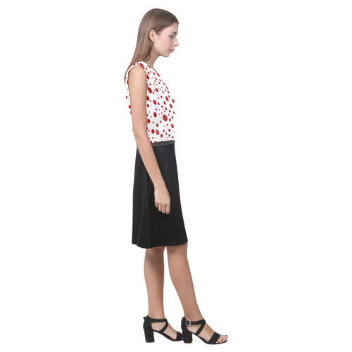 Red Polka Dots with Black Eos Women's Sleeveless Dress (Model D01)