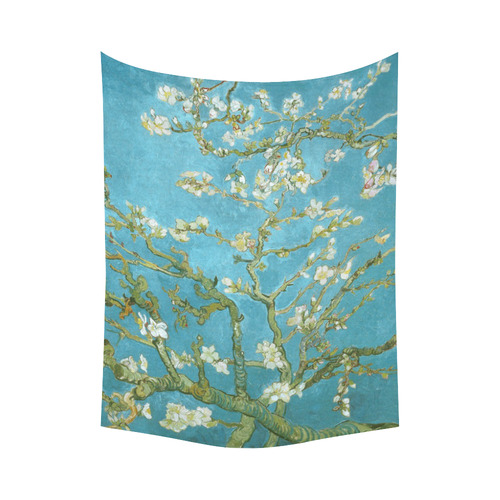 Vincent Van Gogh Blossoming Almond Tree Cotton Linen Wall Tapestry 60"x 80"