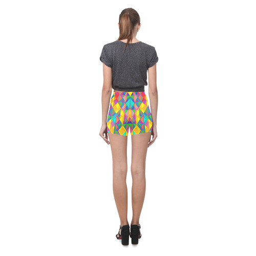 Colorful Abstract Christmas New Year Celebration Briseis Skinny Shorts (Model L04)