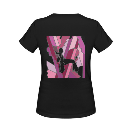 Fun Black Poodle Art Women's Classic T-Shirt (Model T17）