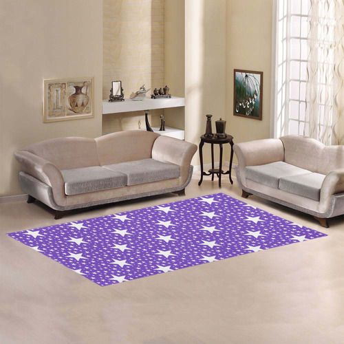 Different Size Stars seamless pattern white Area Rug 7'x3'3''