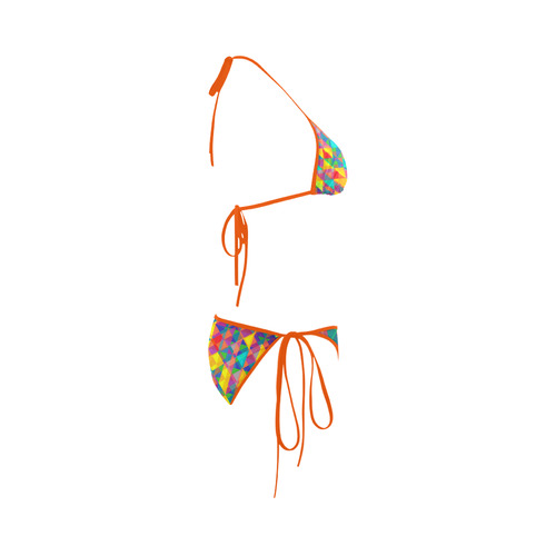 Colorful Abstract Christmas New Year Celebration Custom Bikini Swimsuit