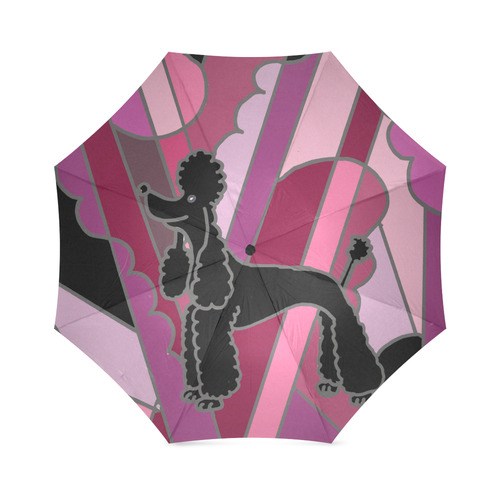 Fun Black Poodle Abstract Art Foldable Umbrella (Model U01)