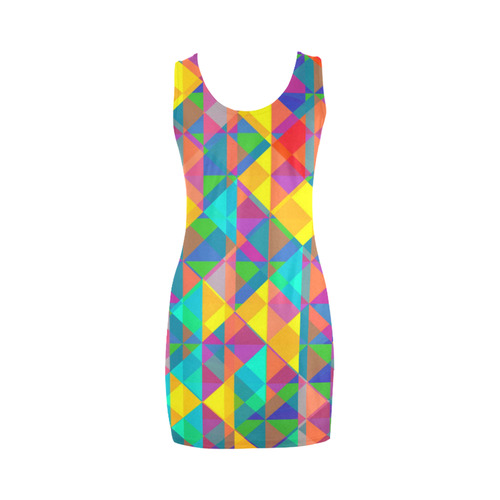 Colorful Abstract Christmas New Year Celebration Medea Vest Dress (Model D06)