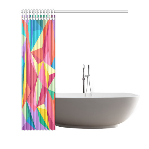 Colorful Triangles Abstract Geometric Shower Curtain 66"x72"