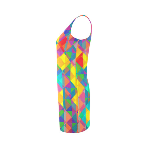 Colorful Abstract Christmas New Year Celebration Medea Vest Dress (Model D06)