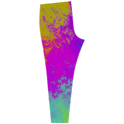 Grunge Radial Gradients Red Yellow Pink Cyan Green Cassandra Women's Leggings (Model L01)