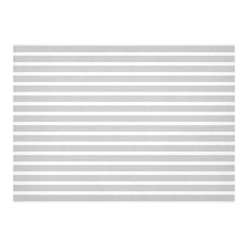 Narrow White Flat Stripes Pattern Cotton Linen Tablecloth 60"x 84"