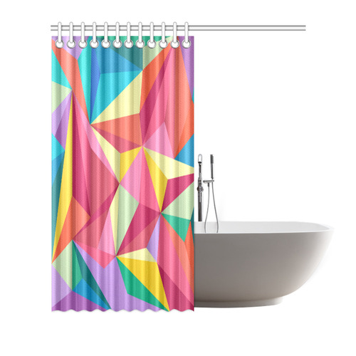 Colorful Triangles Abstract Geometric Shower Curtain 66"x72"