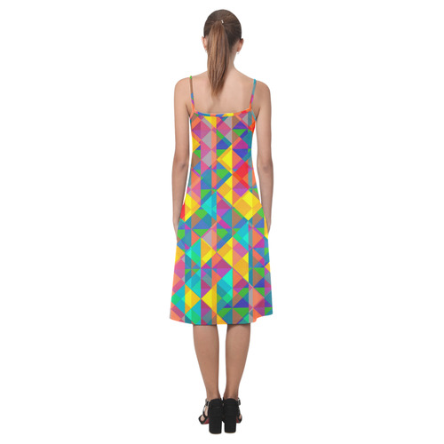Colorful Abstract Christmas New Year Celebration Alcestis Slip Dress (Model D05)