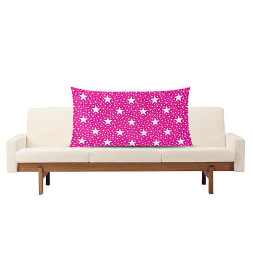 Different Size Stars seamless pattern white Rectangle Pillow Case 20"x36"(Twin Sides)