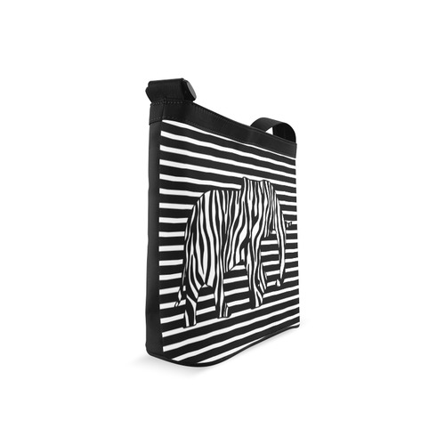 ZEBRAPHANT Elephant with Zebra Stripes black white Crossbody Bags (Model 1613)