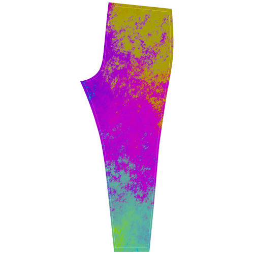 Grunge Radial Gradients Red Yellow Pink Cyan Green Cassandra Women's Leggings (Model L01)