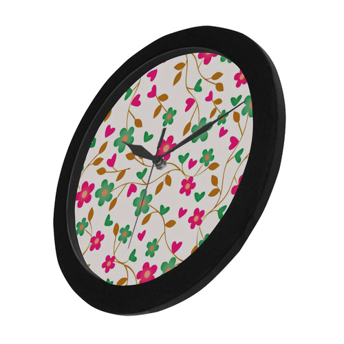 lovely floral 416A Circular Plastic Wall clock