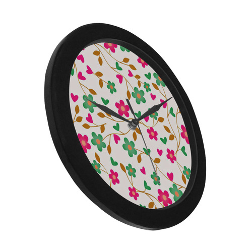 lovely floral 416A Circular Plastic Wall clock