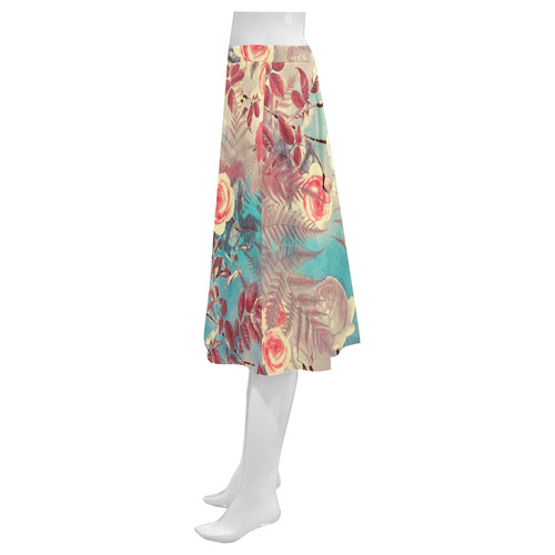flowers 8 Mnemosyne Women's Crepe Skirt (Model D16)