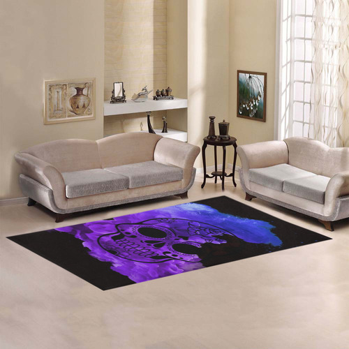 smoky skull Area Rug 7'x3'3''