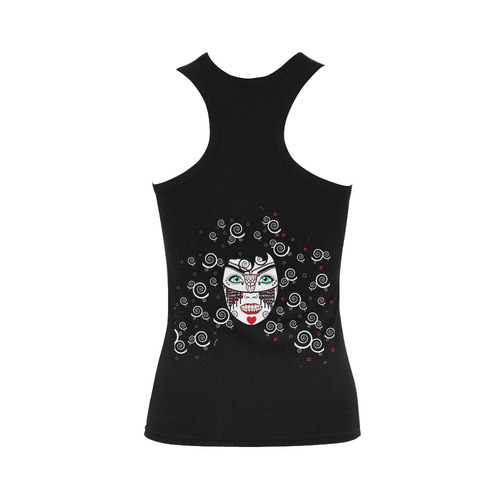 gypsy sugar skull vampire Women's Shoulder-Free Tank Top (Model T35)