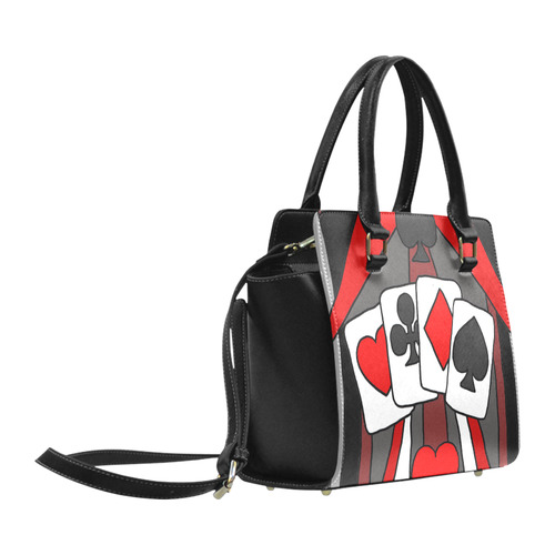 Artsy Playing Cards Abstract Classic Shoulder Handbag (Model 1653)