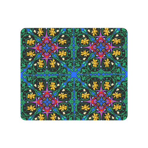 Colorful Floral Diamond Squares on Blue Men's Clutch Purse （Model 1638）
