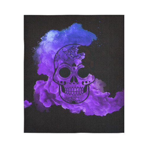 smoky skull Cotton Linen Wall Tapestry 51"x 60"