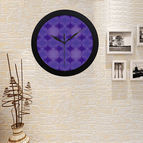 FLOWER OF LIFE stamp pattern purple violet Circular Plastic Wall clock