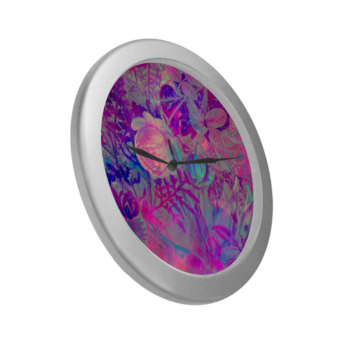 flora 6 Silver Color Wall Clock