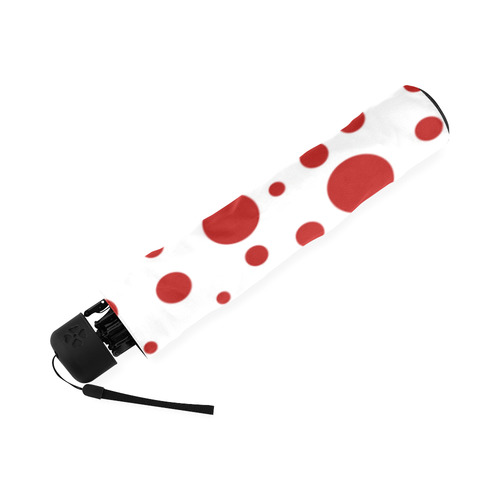 Red Polka Dots Foldable Umbrella (Model U01)