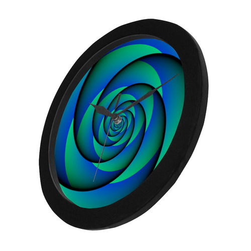 POWER SPIRAL - WAVES blue green Circular Plastic Wall clock